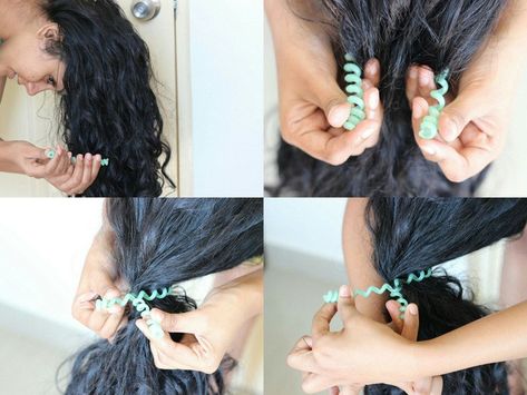 How to pineapple long curly hair with a (deliberately)broken invisibobble | CurlsandBeautyDiary Curly Long Bangs, Curly Head, Easy Updos For Long Hair, Long Hair Tips, Curly Hair Photos, Curls For Long Hair, Long Face Hairstyles, Face Shape Hairstyles, Hair Things