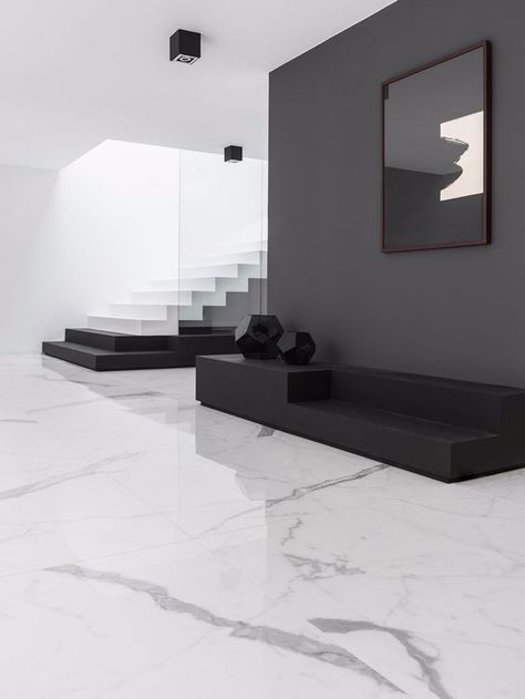 50 Modern Living Room Ideas and Designs — RenoGuide - Australian Renovation Ideas and Inspiration Poland House, White Marble Flooring, Modern White Living Room, Floor Tiles Design, Marble Flooring Design, Tile Floor Living Room, Marble Interior, White Marble Floor, Marble Floors