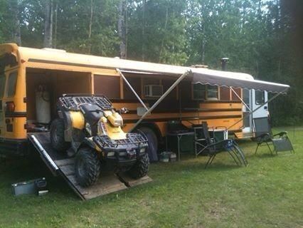 skoolie toy hauler Bus Remodel, School Bus Camper, School Bus Tiny House, School Bus House, Converted School Bus, Converted Bus, Rv Bus, Bus Living, School Bus Conversion