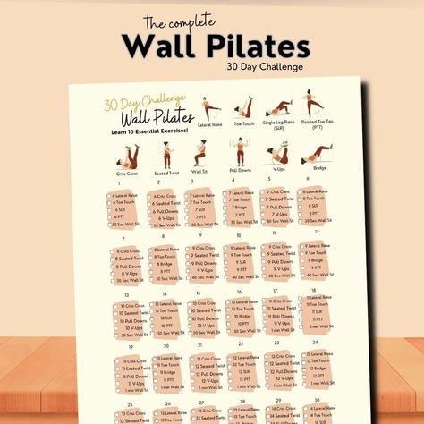 Wall Exercise, Illustration Guide, Flat Stomach Challenge, Wall Exercises, Ms Exercises, Wall Pilates Workout, Workout Wall, Change Habits, Exercise For Women