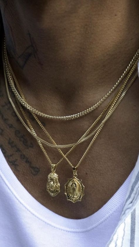 Black Men Gold Jewelry, Male Chains, Men Gold Jewelry, Mens Necklaces, Streetwear Jewelry, Mens Cross Necklace, S Necklace, Stacked Necklaces, Classy Men