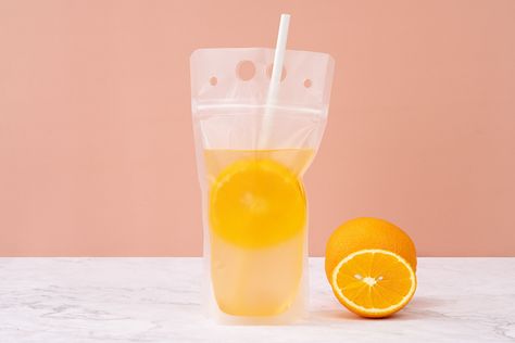 This childhood trend is coming back in style but with an adult twist -- use drink pouches to hold handcrafted cocktails, fruit-infused water, and other timeless drinks to make your 2 worlds collide 🤯 Pineapple Drinks, Clear Liquids, Plastic Pouch, Fruit Infused Water, Pouch Packaging, Flavored Drinks, Fruit Infused, Infused Water, Mixology