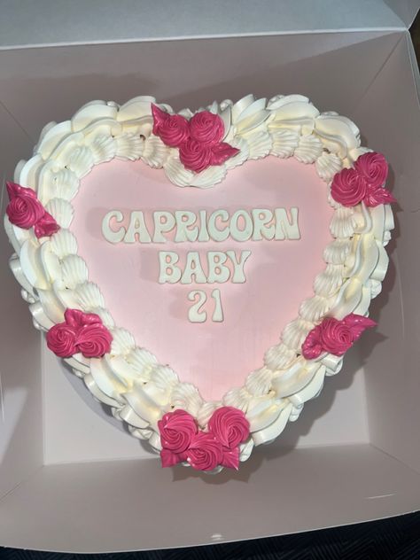 Cakes Birthday Cake Ideas For Husband, Cake Ideas For Husband, Capricorn Cake, Easy Birthday Cake Ideas, 21st Bday Cake, Easy Birthday Cake, 19th Birthday Cakes, Heart Birthday Cake, Champagne Birthday