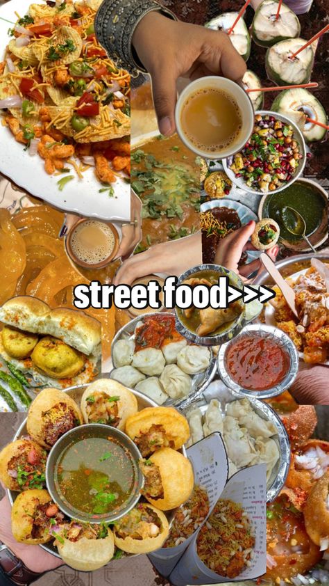 desi, food, mumbai, delhi, chaat, vada pav Delhi Chaat, Food Collage, Desi Street Food, Mumbai Street Food, Mumbai Food, Desi Aesthetics, Food Street, Desi Food, Manifestation Board