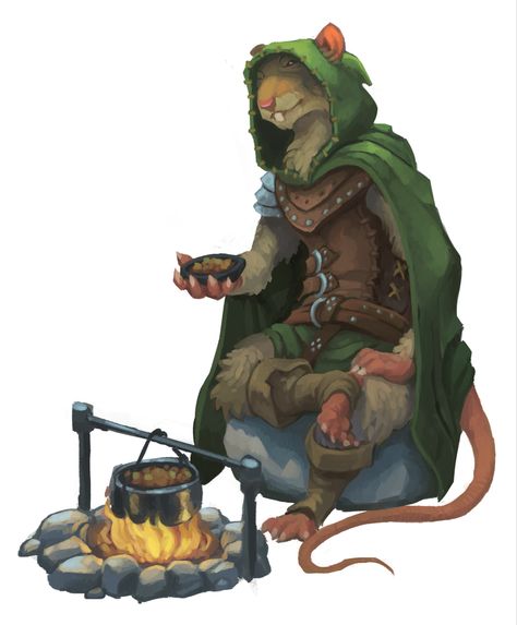 Animal Folk Dnd, Rat Folk Dnd, Ratfolk Dnd, Rat Character Design, Thri Kreen, Ranger Dnd, Mouse Illustration, Pathfinder Character, Dnd Races