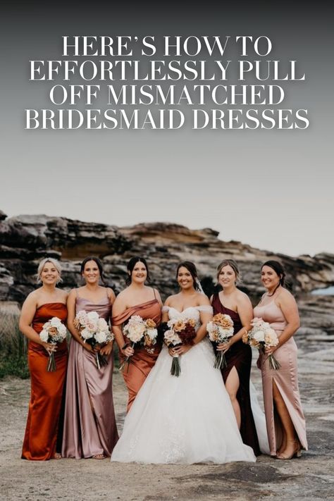 HERE’S HOW TO EFFORTLESSLY PULL OFF MISMATCHED BRIDESMAID DRESSES Mismatched Dresses, White Runway, Wedding Expo, Mismatched Bridesmaid Dresses, Dress Stores Online, Bridesmaid Dresses Online, Wedding Advice, Large Weddings, Trending Dresses