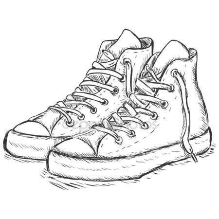 Converse Sketch, Draw Converse, Converse Shoes Drawing, Converse Drawing, Sneakers Sketch, Badass Drawings, Drawing Shoes, Small Drawing, Drawing Room Interior Design