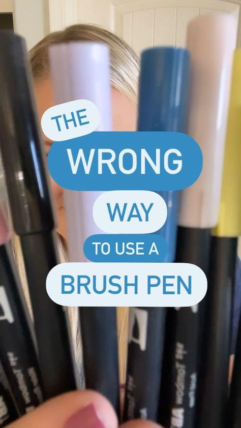 The WRONG way to use a Brush Pen How Write Calligraphy, Best Pens For Calligraphy, Fonts With Brush Pens, Brush Pen Calligraphy Tutorial, Uses Of Brush Pen, What To Draw With A Pen, Hand Righting Ideas, Brush Calligraphy Fonts, Best Pen For Writing