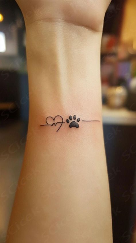 Color Paw Print Tattoo, In Memory Dog Tattoo Ideas, Tattoo Ideas For Cats That Have Passed, Memorial Pet Tattoos Dogs, Dead Pet Tattoo, Dog In Heaven Tattoo, Tattoos To Remember Dogs, Tattoo Ideas Dog In Memory Of, Lost Dog Tattoo