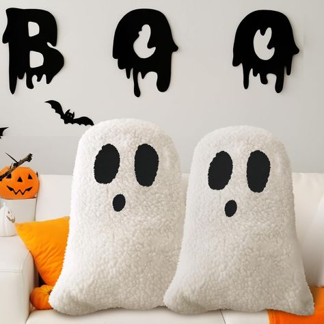 Kigley 2 Pcs Halloween Throw Pillows Decorative Spooky Pillows for Sofa Bed Couch Stuffed Halloween Pillow for Party Outdoor Home Decorations Ghost Decor Cushion (11.81 x 7.87 Inch Halloween Throw Pillows, Pillows For Sofa, Sofa Bed Couch, Ghost Decor, Halloween Pillow, Pillows Decorative, Bed Couch, Outdoor Home, Sofa Bed