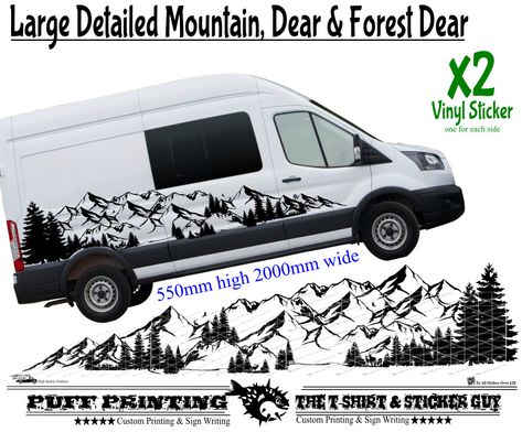 Mountains Truck vinyl stickers graphics car side decals fun Camper off road van Camper Decals, Sign Writing, Car Side, Sticker Decals, Fiat Ducato, Truck Camper, Sidecar, Vinyl Stickers, Off Road