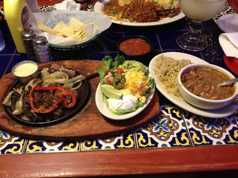 Happy #NationalFajitaDay!  Enjoy some delicious fajitas from Posados Cafe - Tyler   #FridayFeeling #Tyler Chuys Fajitas Recipe, Chuys Fajita Marinade, Posados Fajita Butter Recipe, Fajita Butter Recipe, Chili's Fajitas Copycat, Pappasitos Fajita Butter, Surf And Turf Fajitas, Mexican Fajitas, Fajita Spices