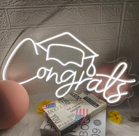 Congrats Neon Sign Custom Graduation Gifts, Neon Lights Wall Decor, Neon Sign Custom Party Decor, Led Signs Personalized Gifts, Gift For Her Neon Jacket, Led Party, Custom Graduation Gift, Commercial Signs, Graduation Picture, Event Exhibition, Congrats Grad, Led Neon Lighting, Graduation Ceremony