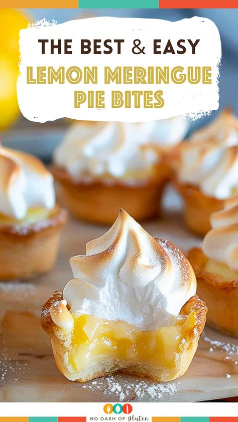 Lemon Meringue Recipe, Fluffy Meringue, Mini Lemon Meringue Pies, Mini Pie Crust, Lemon Meringue Tart, Lemon Pie Filling, Meringue Pie Recipes, Meringue Recipe, Pie Bites