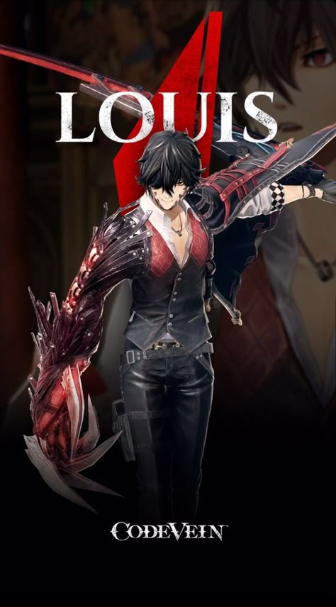 Code Vein Louis Fanart, Code Vein Fanart, Code Vein Louis, Louis Amamiya, Anime Explosion, Code Vein, God Eater, Flaming Heart, Halloween Stories