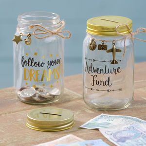 Glass Money Boxes - drink & barware Penny Jar, Piggy Bank Diy, Money Saving Jar, Money Saving Box, Savings Jar, Anniversaire Harry Potter, Money Jars, Savings Box, Diy Money