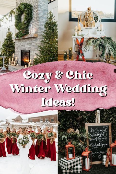 As ‘the most wonderful time of the year’ it only makes sense to host a wedding during the wintertime. With a sense of nostalgia in the air and people buzzing with excitement for the upcoming holidays, it’s a fabulous time to celebrate. To help you host a cozy and chic winter wedding, we’ve compiled a list of on-trend ideas. Keep reading to get inspired! Winter Chic Wedding, Wedding Winter Table Decorations, Weddings In February Ideas, Christmas Outdoor Wedding Ideas, Farmhouse Winter Wedding, December Wedding Inspiration, Winter Weddings Wedding Ceremony Decor, Christmas Wedding Reception Decorations, 2024 Winter Wedding Trends