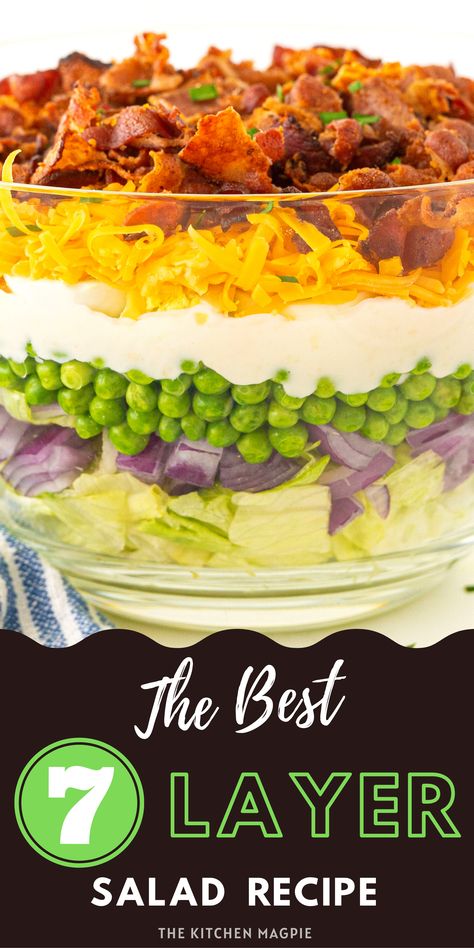 7 Layer Salad 7 Layer Salad Dressing Mayo And Sugar, 7 Layer Salad With Cauliflower, 7 Layer Salad, Layer Salad, Trifle Recipes, Mayo Dressing, Seven Layer Salad, The Perfect Salad, Layered Salad Recipes