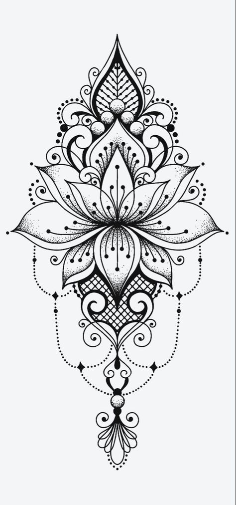 Mandala Tattoos For Women, Mandela Tattoo, Cuff Tattoo, Chakra Tattoo, Lotus Tattoo Design, Fineline Tattoo, Muster Tattoos, Tattoo Signs, Tattoos Geometric