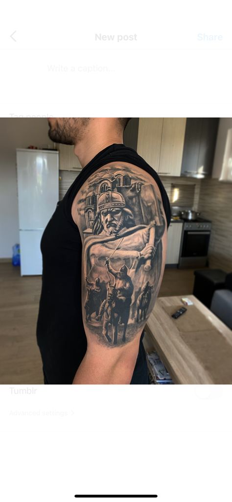 Serbian Knight Tattoo, Car Dusan Silni Tattoo, Serbia Tattoo Ideas, Ortodox Serbian Tattoo, Gavrilo Princip Tattoo, Serbian Tattoo Ideas, Car Dusan Silni, Serbia Tattoo, Dusan Silni