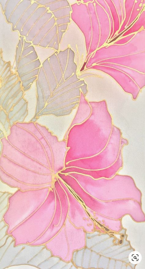 Pink Silk Scarf, Yellow Scarf, Painting Flower, Flower Background Wallpaper, Japanese Silk, Painted Silk, Flower Phone Wallpaper, Iphone Background Wallpaper, Silk Painting