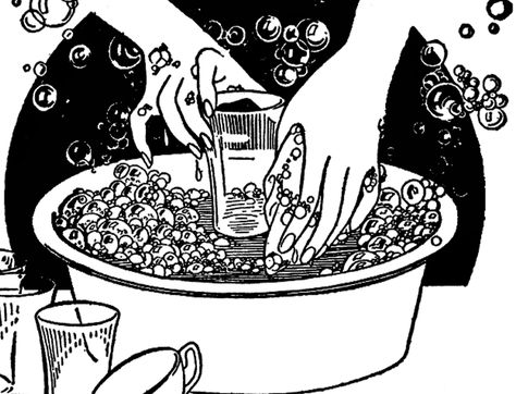 Vintage Dish Washing Image- Bubbles! Dishes Clipart, The Graphics Fairy, Dish Washing, Retro Images, Graphics Fairy, Clip Art Vintage, Clipart Black And White, Washing Dishes, Black And White Illustration