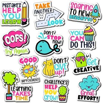 Digital Stickers for Google Classroom™ and Seesaw™ Growth Mindset VOL 5 #VinylStickers Farewell Stickers, Stickers For Students, Sticker Design Ideas, Student Stickers, Ivan Cruz, Digital Lesson Plans, Disney Big Hero 6, Motivational Stickers, Digital Designer