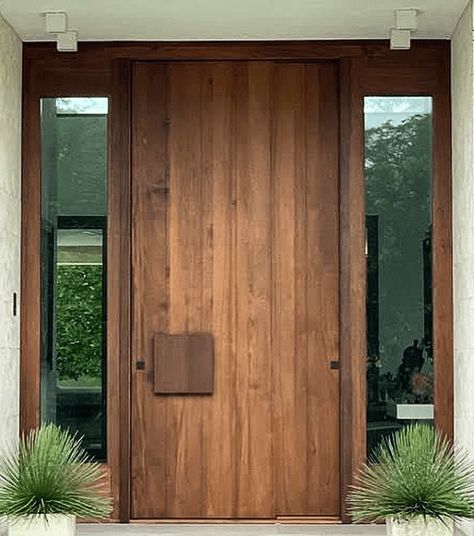 Modern Doors Archives - Custom Doors Modern Wood Front Door, Wood Pivot Door, Modern Wood Doors, Entrance Wood Door, Wood Front Entry Doors, Wooden Door Entrance, Mountain Home Exterior, Modern Entry Door, Modern Entrance Door