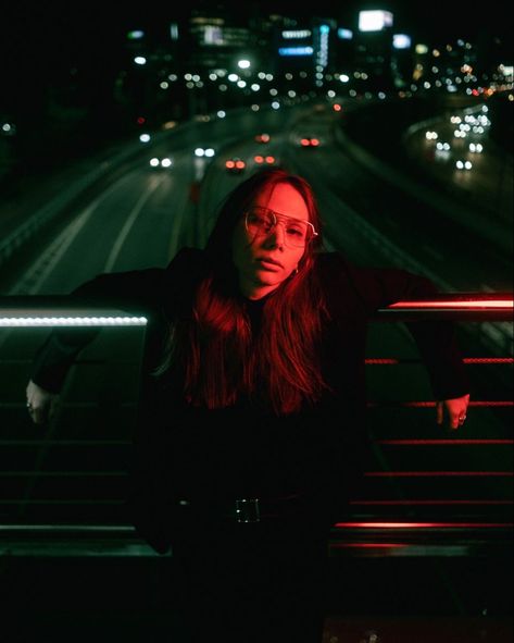 Night Aesthetic Portrait, City Light Photoshoot, Overpass Photoshoot, Street Light Photoshoot, Cinematic Street Photography, Night Street Photography Portrait, City Lights Photoshoot, Dark Cinematic Photography, Night City Photoshoot