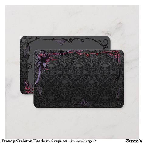 Goth Packaging Design, Goth Business Card, Tattoo Artist Business Cards, Goth Tarot Cards, Debit Card Design, Gothic Playing Cards, Gothic Wallet, Skeleton Head, Artist Business Cards