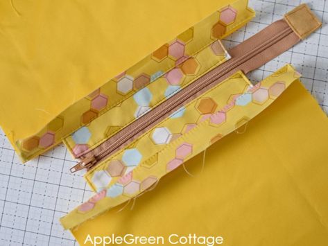 Zippered Tote Bag Tutorial, Recessed Zipper, Colorful Hairstyles, Crossbody Bag Pattern, Bags Patterns, Sew Zipper, Tote Bag Tutorial, Diy Bag Designs, Diy Bags Patterns