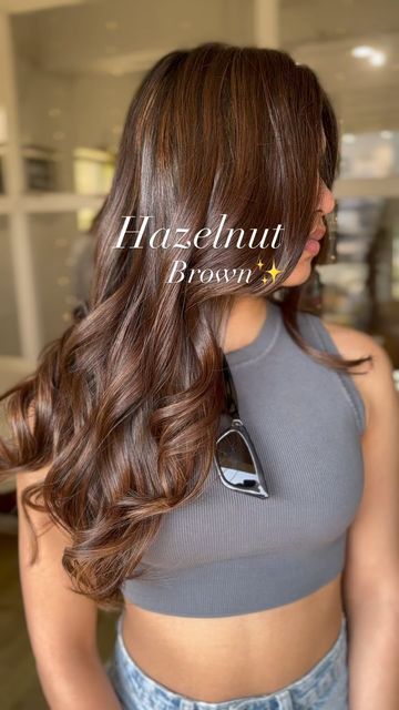 Aditi Dongre on Instagram: "Hazelnut Brown ✨ Muse: @snehaa007 Technique:#babylightsandbalayage Tone: #hazelnut #mochabrown #mocha #warmtones #balayaged #balayageandpainted #trendinghair #trendinghaircolor #instahair #instahaircolour #haircolourtrends #hairreels #feelitreelit #trendingreel #bestofbalayage #haircolorideas #haircolourist #hairtrend #hairfashion #explorepage #explorehair #reelsindia #haircolouring #indianhair #brownhaircolor #hazelnuthair #mastersofbalayage #goldtones" Highlights For Brown Skin, Hazelnut Hair, Hair Color For Brown Skin, Rambut Brunette, Brown Hair Looks, Hair Color Caramel, Brown Hair Inspo, Dark Brunette, Hair Color Auburn