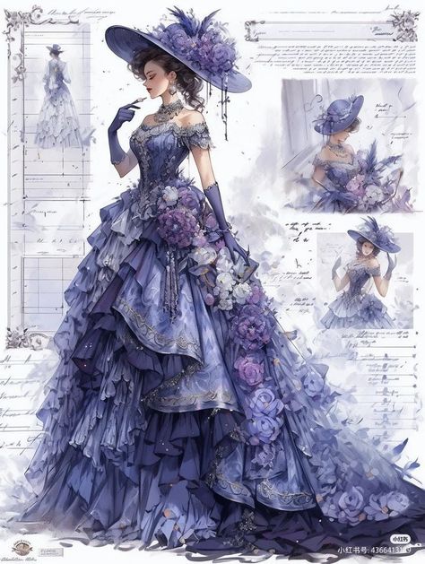 🚫Not my pin,credits to the owner Regal Dresses Queens, Beautiful Ball Gowns Fairytale, Fation Design, Fantasy Dress Art, Digital Dress, الفن الرقمي, Dreamy Gowns, Dress Illustration, Rich And Famous