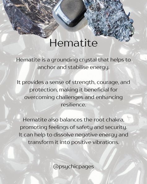 Hematite - perfect for stabilising energy 🩶

#hematite #crystal #spiritualawakening #growth #crystalhealing #crystalcollection Hemimorphite Crystal Meaning, Hematite Crystal Meaning, Hematite Properties, Aura Reading, Online Psychic, Hematite Crystal, Earth Gift, Psychic Development, Psychic Reading