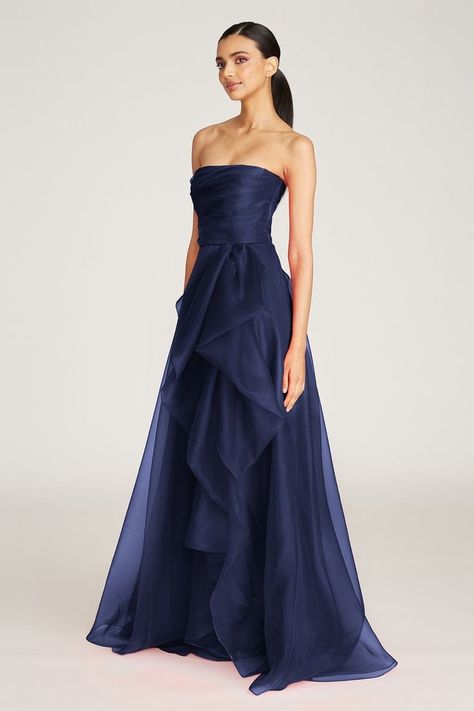 2 Peice Dress, Classy Black Tie Dress, Deep Blue Gown, Floor Length Evening Gowns, Prom Dresses 2025 Trends, Steel Blue Prom Dress, Winter Formal Gown, Prom Unique Dresses, Winter Formal Dresses Long Classy