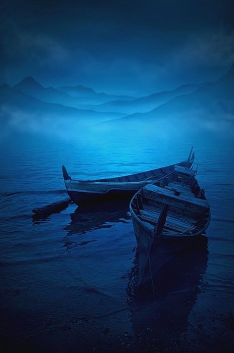 Behind Blue Eyes, Salt Water Fishing, Blue Inspiration, Row Boat, Small Boats, Feeling Blue, Love Blue, Chiaroscuro, Ponds