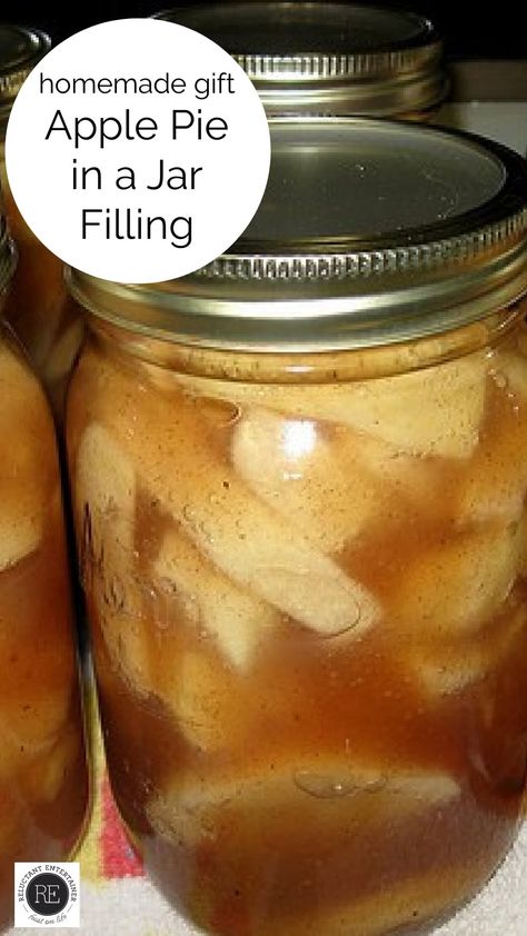 This homemade gift, Apple Pie in a Jar Filling, is a recipe to make when apples are abundant. Use in pies, or serve on waffles and ice cream. Apple Pie In A Jar Recipe, Apple Pie In A Jar, Waffles And Ice Cream, Canning Apple Pie Filling, Mason Jar Soup, Pie In A Jar, Board Recipes, Canned Apple Pie Filling, Soup In A Jar