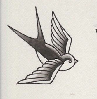 Sparrow Lark Tattoo, Swallow Tattoos, Sparrow Tattoo Design, Swallow Tattoo Design, Designs With Meaning, Tato Tradisional, Small Chest Tattoos, Sparrow Tattoo, Swallow Tattoo