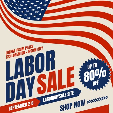 Labor Day Sale Design, Labor Day Graphic Design, Labor Day Graphic, Ads Banner, Banner Templates, Labor Day Sale, Online Ads, Sale Banner, Email Design