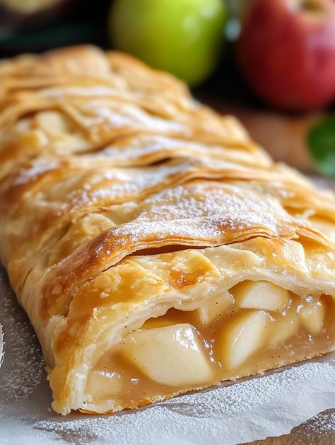 Apple Strudel Apple Strudel Recipe From Scratch, Apple Cinnamon Strudel, Cinnamon Strudel, Apple Strudel Recipe, Strudel Recipes, Carrot Spice Cake, Fall Afternoon, Apple Strudel, Pumpkin Spice Cake