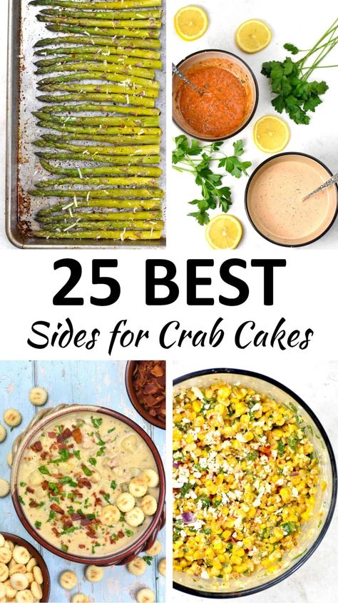 This collection of Sides for Crab Cakes includes a huge variety of dishes that all go perfectly with crab cakes. Crab Cake Side Dishes, Side Dishes For Crab Cakes, Crab Cake Dinner Side Dishes, Sides For Crab Cakes, Sides For Crab, Crab Cake Sides, Rainbow Pasta Salad, Quinoa Side Dish, Baked Crab Cakes