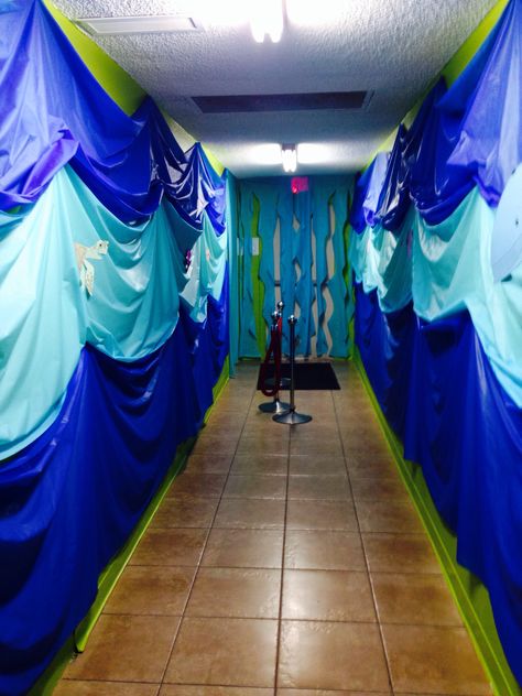 Red Sea Crossing Under The Sea Wall Decor, Submarine Classroom Decorations, Marine Life Decoration Ideas, Underwater Hallway Decorations, Submarine Decorations Under The Sea, Ocean Table Decorations, Under The Sea Classroom Decorations, Submarine Decorations, Ocean Decorations For The Classroom