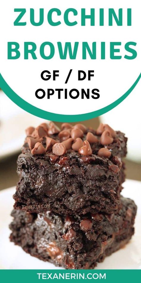 Gluten Free Zucchini Brownies, Gluten Free Zucchini Recipes, Zucchini Desserts, Chocolate Zucchini Brownies, Zucchini Recipes Dessert, Recipe Zucchini, Gluten Free Dairy Free Dessert, Dairy Free Baking, Brownie Recipes Healthy