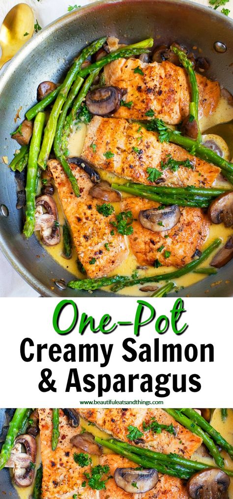 Salmon Asparagus, Best Salmon Recipe, Creamy Salmon, Vegetarian Barbecue, Salmon And Asparagus, Weeknight Dinner Recipes Easy, Pot Ideas, Insta Pot, Asparagus Recipe