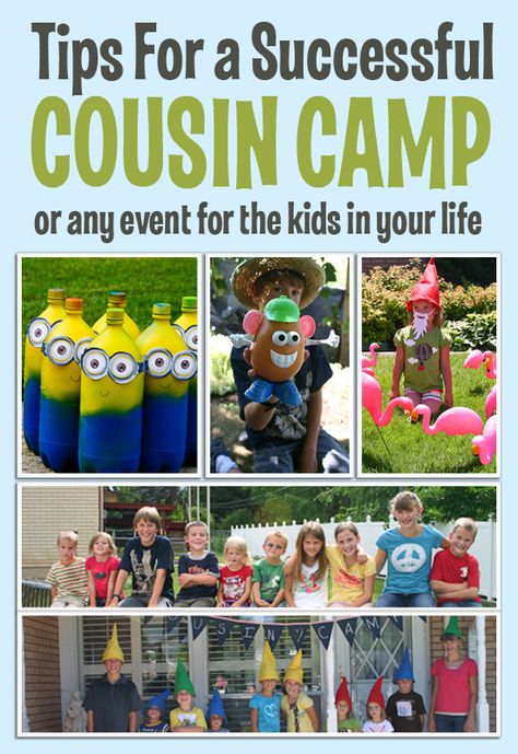 CousinCamp1 Cousin Camp, Camping Classroom, Camp Activities, Reunion Games, Family Reunion Games, Classroom Transformation, Activities Games, Diy Camping, Mia 3