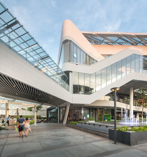 Mega Foodwalk / FOS | ArchDaily Mega Foodwalk, Shopping Center Architecture, Shopping Village, Parking Building, Central Building, Mix Use Building, Pedestrian Bridge, Shop Front Design, Floor Layout