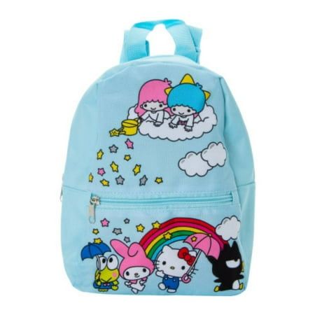 It's NEW, it's beyond $5 and still waaay below the rest! (but blink, and it's gone!) Grab a mini backpack featuring your fave iconic characters. It's the perf size for everyday wear, theme parks, shopping & more! Features a front zipper pocket for your smaller essentials. Adjust the straps for a tight or loose fit. Size: 9in (W) x 11.5in (L) x 4.3in (D) Country of Origin: Imported Size: one size.  Age Group: adult. Blue Mini Backpack, Sanrio Backpack, Kawaii Cat Drawing, Hello Kitty Bow, Cartoon Backpack, Melody Hello Kitty, Hello Kitty And Friends, Mini Backpacks, Unisex Backpack