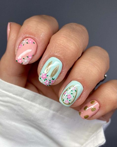 Easter Nail Art Ideas, Pink French Manicure, Soft Pink Nails, Easter Nail, Easter Nail Designs, Bunny Nails, Easter Nail Art, Vibrant Nails, Easter Nails