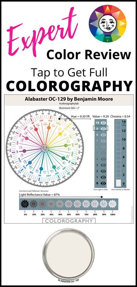 Alabaster OC-129 - what is the undertone? Get hue family, value, chroma and LRV. Objective, accurate info from a Color Strategist! #Alabaster #OC129 #benjaminmoore #paintcolor #colorography #paintcolordna Benjamin Moore Fog Mist, Fog Mist Benjamin Moore, Lit Meaning, The Undertones, Grey Clouds, Paint Brands, Crushed Ice, White Doves, Glass Slipper