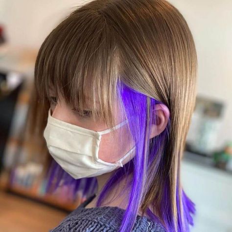 Kid Highlights Hair, Peekaboo Hair Highlights, Kids Haircut Styles, Hair Dye For Kids, Edgy Bangs, Underdye Hair, Girls Haircuts, Hair Dyed Underneath, Kids Hair Color